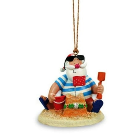 - Beach Santa Claus & Sand Castle Christmas Ornament, Measures 2 1/2 x 2 1/2 x 2 1/2 inches By Cape Shore
