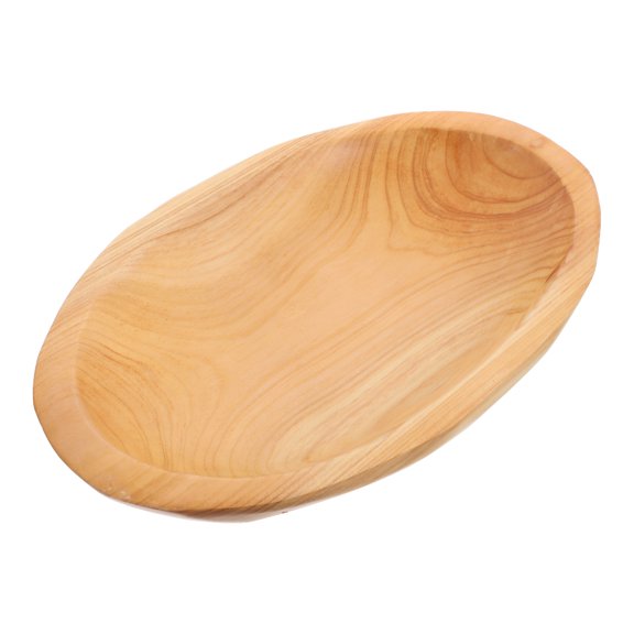 FRCOLOR Oval Food Tray Wooden Appetizer Plate Serving Platter Dessert Tray Flower petal Shaped Tray Plates for Dry Fruit Salad Bread Platter Vegetables 22 14 3cm,8.66"X5.51"X1.18"