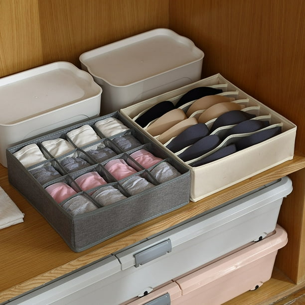 Organizador de cajones de ropa interior para calcetines divisor organizador de armario plegable de 16 celdas cajas de almacenamiento para ropa calcetines lenceria ropa interior Walmart en linea