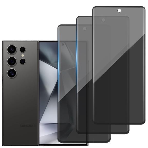 3-PACK Privacy Screen Protector Compatible with Samsung Galaxy S24 Ultra,Anti Spy Black Tempered Glass Protective Film for Samsung S24 Ultra [Easy Installation] [Bubble Free] [Case Friendly]