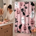 thumbnail image 3 of Happy Halloween Shower Curtain Cute Pumpkin Scary Cartoon Halloween Holiday Party Scary Night Bathroom Decoration With Hook, 3 of 4