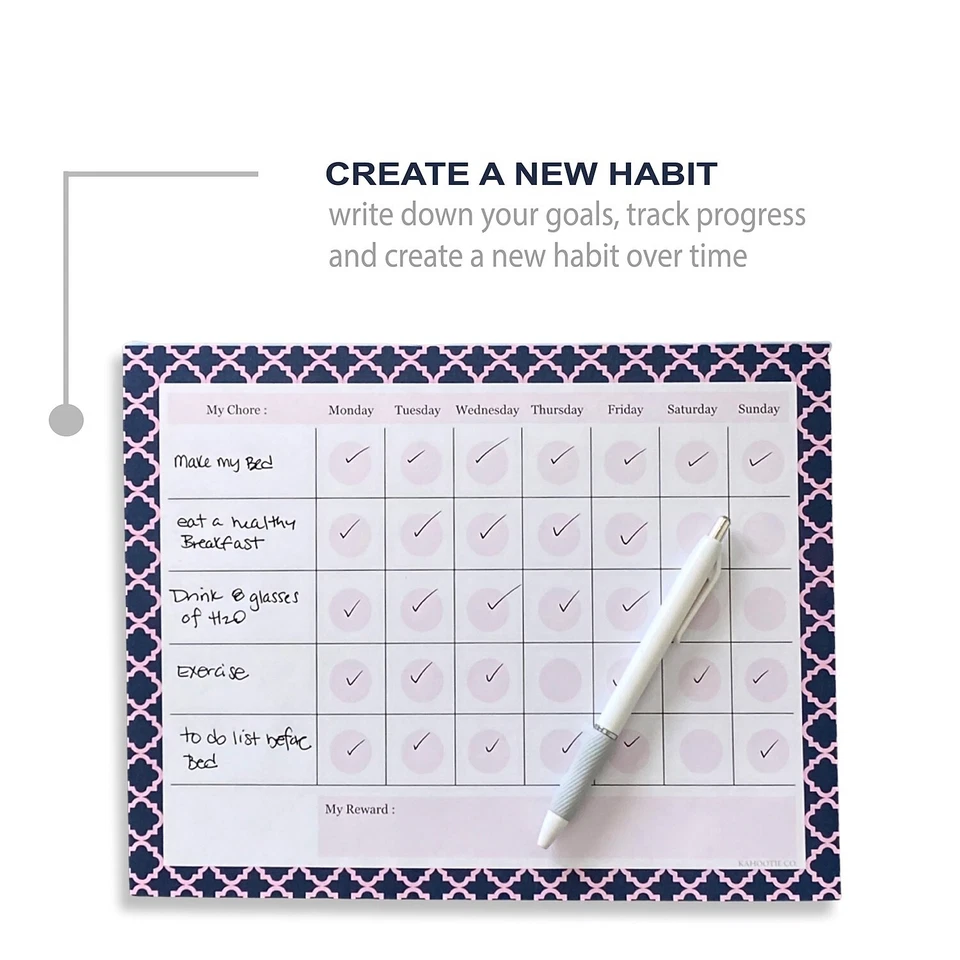 Kahootie Co. Kahootie Co Chore Chart Notepad 11" X 8.5" 50 Sheets Per Pad Navy