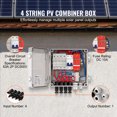 thumbnail image 3 of VEVOR Solar PV Combiner Box 4 String 10A for Solar Panel System ABS Case IP65, 3 of 9