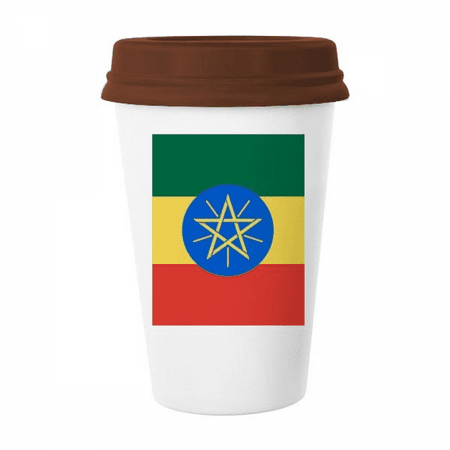 

Ethiopia National Flag Africa Country Mug Coffee Drinking Glass Pottery Cerac Cup Lid
