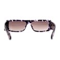 thumbnail image 2 of Square Flat Top Narrow Rectangular Plastic 90s Sunglasses Purple Tortoise Brown, 2 of 4
