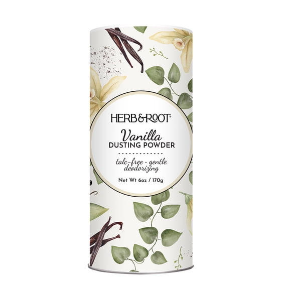 Herb & Root Vanilla Scented Talc Free Dusting Powder | Body Powder for Women & Men | 6 oz