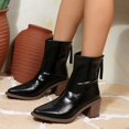 thumbnail image 2 of Stylish Women's Mid-Calf Boots Classic Leather Heel Everyday Casual Wear Comfortable Ankle Booties For Fall Winter, 2 of 7