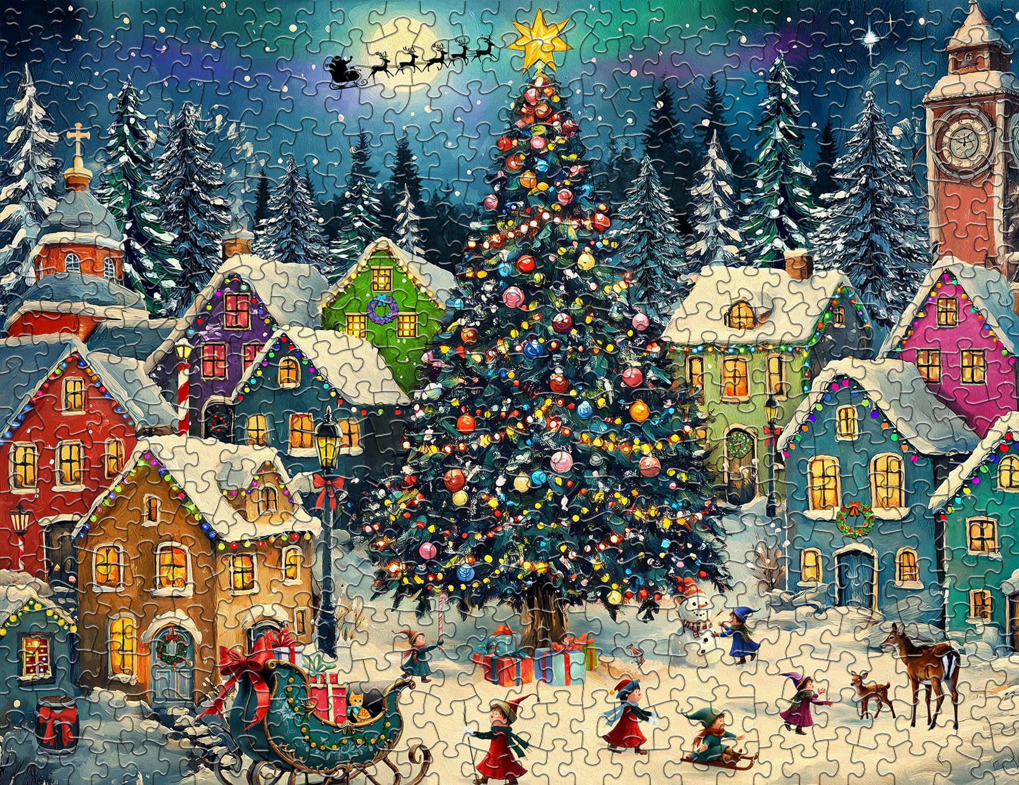 Springbok 500 Piece Festive Christmas Village Jigsaw Puzzle for Adults