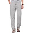 thumbnail image 2 of ZHENWEI Mens Cotton Linen Drawstring Pants Elastic Waist Casual Jogger Yoga Pants, 2 of 7
