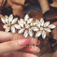 thumbnail image 3 of Gold Wedding Hair Comb Crystal Bridal Hair Clip Rhinestone Wedding Hair Accessories for Bride and Women(Gold), 3 of 4
