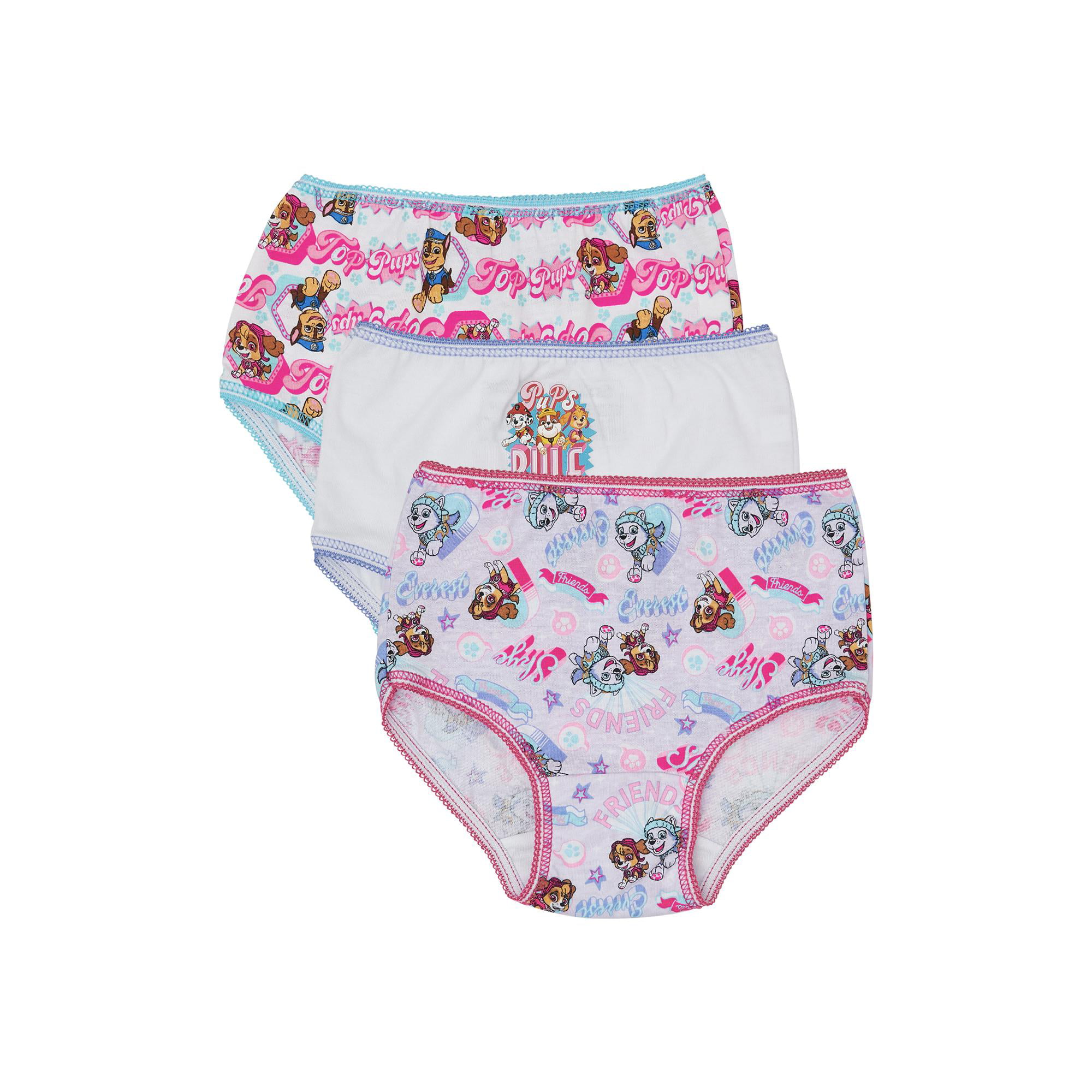 Girls Pants Character 3 Pair Cotton Paw Patrol Briefs Underwear 