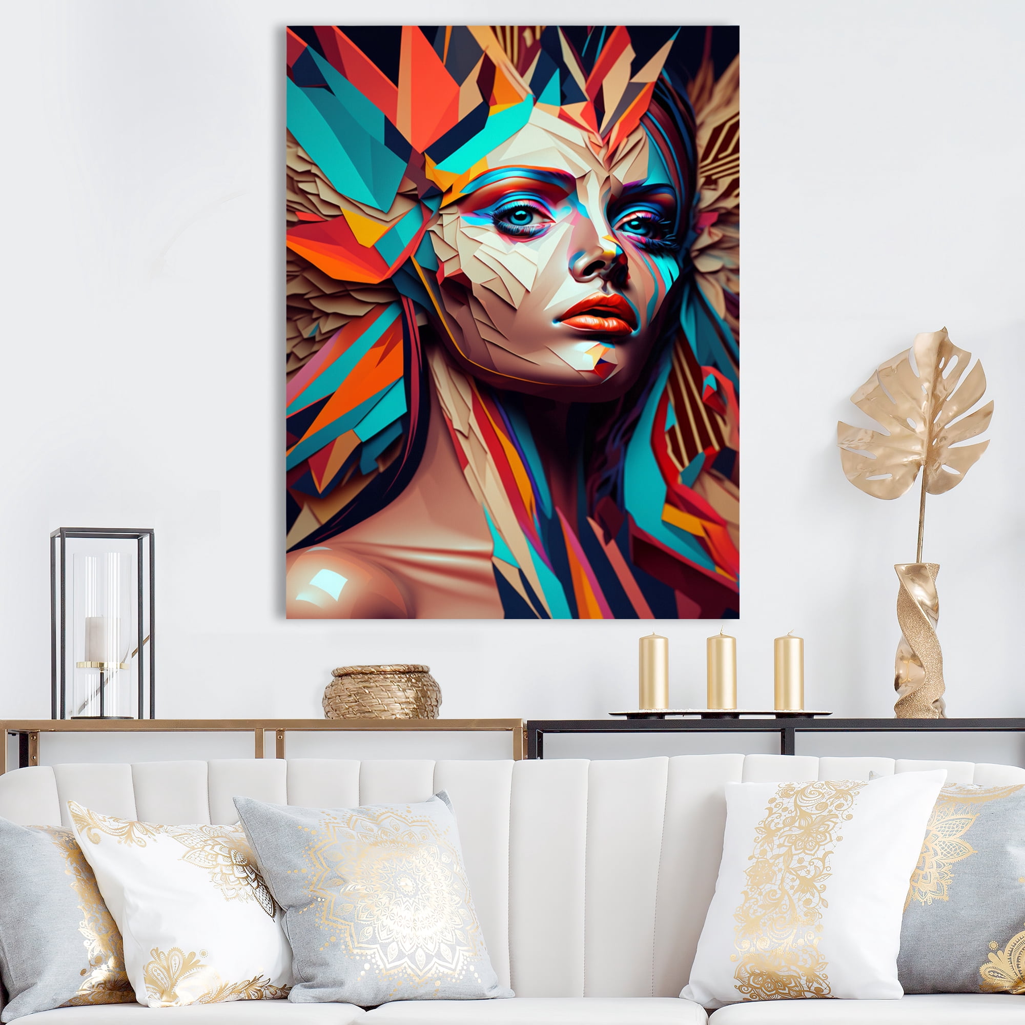 Designart Cubic Woman Portrait II Canvas Wall Art