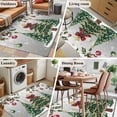 thumbnail image 5 of Christmas Tree Area Rugs 4'x6', Washable Small Throw Rugs for Office Bathroom, Grey Retro Winter Ball Berry Snowflakes Indoor Outdoor Rug Non-Slip Low Pile Carpet Runner Reversible Floor Mats, 5 of 8