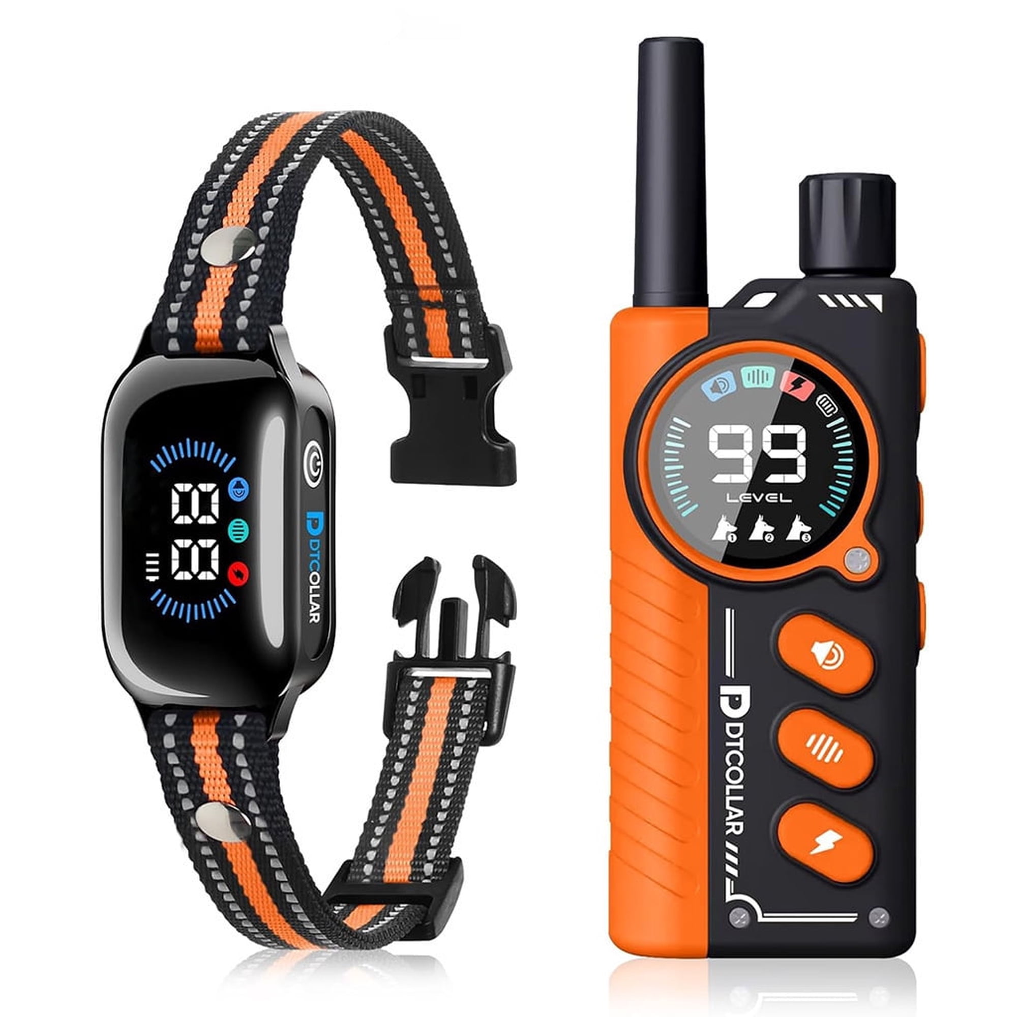 Paipaitek Dog Training Collar with Remote 2-in-1 Dog Shock Collar & Auto Bark Collar 3300FT Range Waterproof Shock Collar for Small Medium Large Dogs Orange