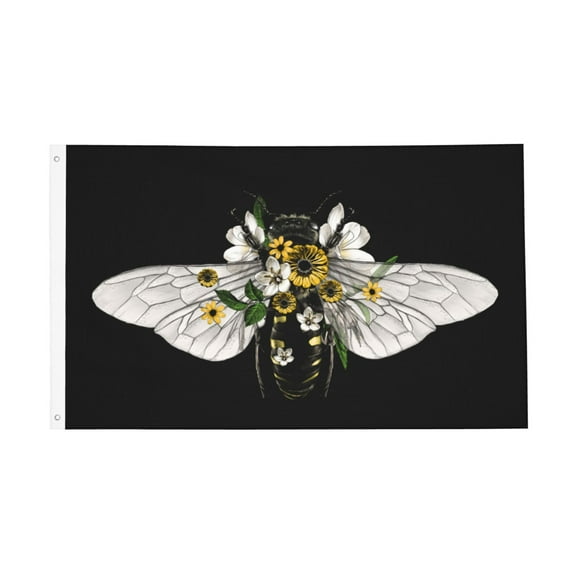 Bee Sunflower Flower Flag 3x5 Ft Outdoor Indoor With Grommet Garden Yard Banner Decorative Sign