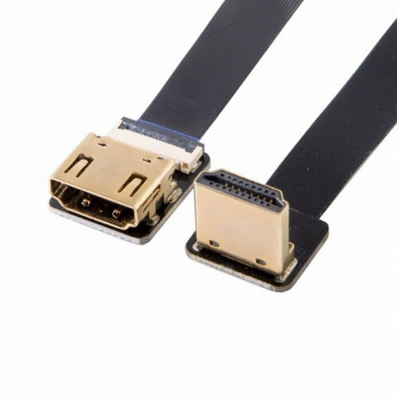 Xiwai CYFPV Down Angled 90 Degree HDMI Male to Female FPC Flat Cable for HDTV Multicopter Aerial Photography