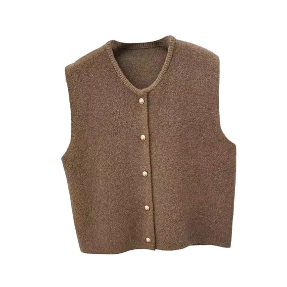 serony Women Knit Cardigan Vest Button vest for Waistcoat for Commuting Indoor Office