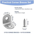 thumbnail image 2 of Small Brackets, 8PCS L Brackets, Small L Shaped Brackets, 20mm Right Angle Brackets with Screws, 2 of 5