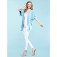 thumbnail image 5 of Made by Johnny Women's Kimono Style Short Sleeve Dolman Cardigan XXXXL AQUA, 5 of 6