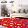 thumbnail image 2 of ODIKA 2'x3' Machine Washable Non-Slip Area Rug, Cheerful Learning Lane with ABC Trail Numbers and Interactive Icons High Traffic Rug, Red, 691467, 2 of 7