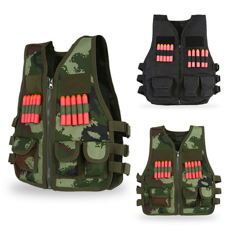 Yosoo Kids Army Combat Vest, CS Training Protective Vest with 10PCS Bullets Children Outdoor Sport Nylon Combat Vest