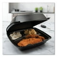 thumbnail image 3 of Insulated Foam Hinged Lid Containers, 3 Compartments, 7.96 x 3.2 x 8.36, Black, 200/Carton | Bundle of 5, 3 of 4