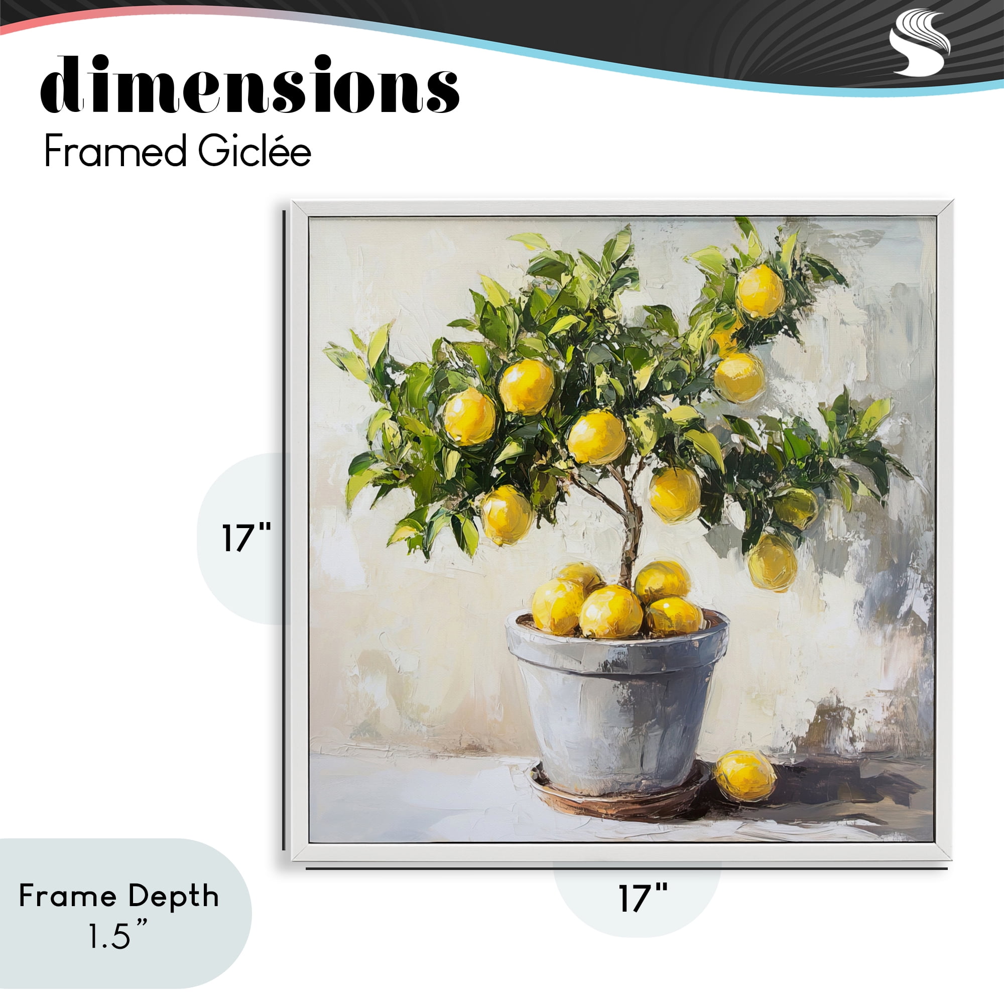 Stupell Industries Falling Lemon Tree White Framed Giclee Art, design by Tina LeCour