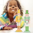 thumbnail image 3 of 11.81Inch Easter Wooden Bunny Nutcracker Figurine Desktop Ornament, Home Office Decor for Spring Festival Party Gifts & Decorations, Easter Basket Stuffers, 3 of 5