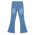 thumbnail image 4 of CHICTRY Kids Girls Casual Denim Pants Flared Jeans Juniors Ripped Ruffled Bell Bottoms Long Pants Light Blue 16, 4 of 5