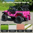 thumbnail image 5 of Farmdex 2 Seater 24V Ride on Toys with Remote Control, Powerful 400W Electric Ride On Truck Car for Big Kids w/20 Inch Wide Seat, Colorful LED Lights, Rich Multimedia Music, Pink, 5 of 9