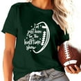 thumbnail image 1 of TSADFHJI Hauts de Noël pour Femmes Mode Décontractée Imprimé Rugby Col Rond T-Shirt Manches Courtes TTG Vert, 1 of 6