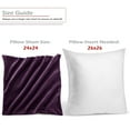 thumbnail image 3 of Nestl Velvet Throw Pillow Covers Solid Square Soft Decorative Pillow Cover for Sofa, 22" x 22", Eggplant, Pack of 2, 3 of 8