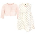 thumbnail image 3 of Hudson Baby Infant and Toddler Girls Cotton Dress and Cardigan Set, Soft Ditsy Floral, 9-12 Months, 3 of 5
