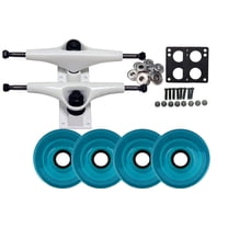 6.0 WHITE LONGBOARD Skateboard TRUCKS 76mm AQUA WHEELS