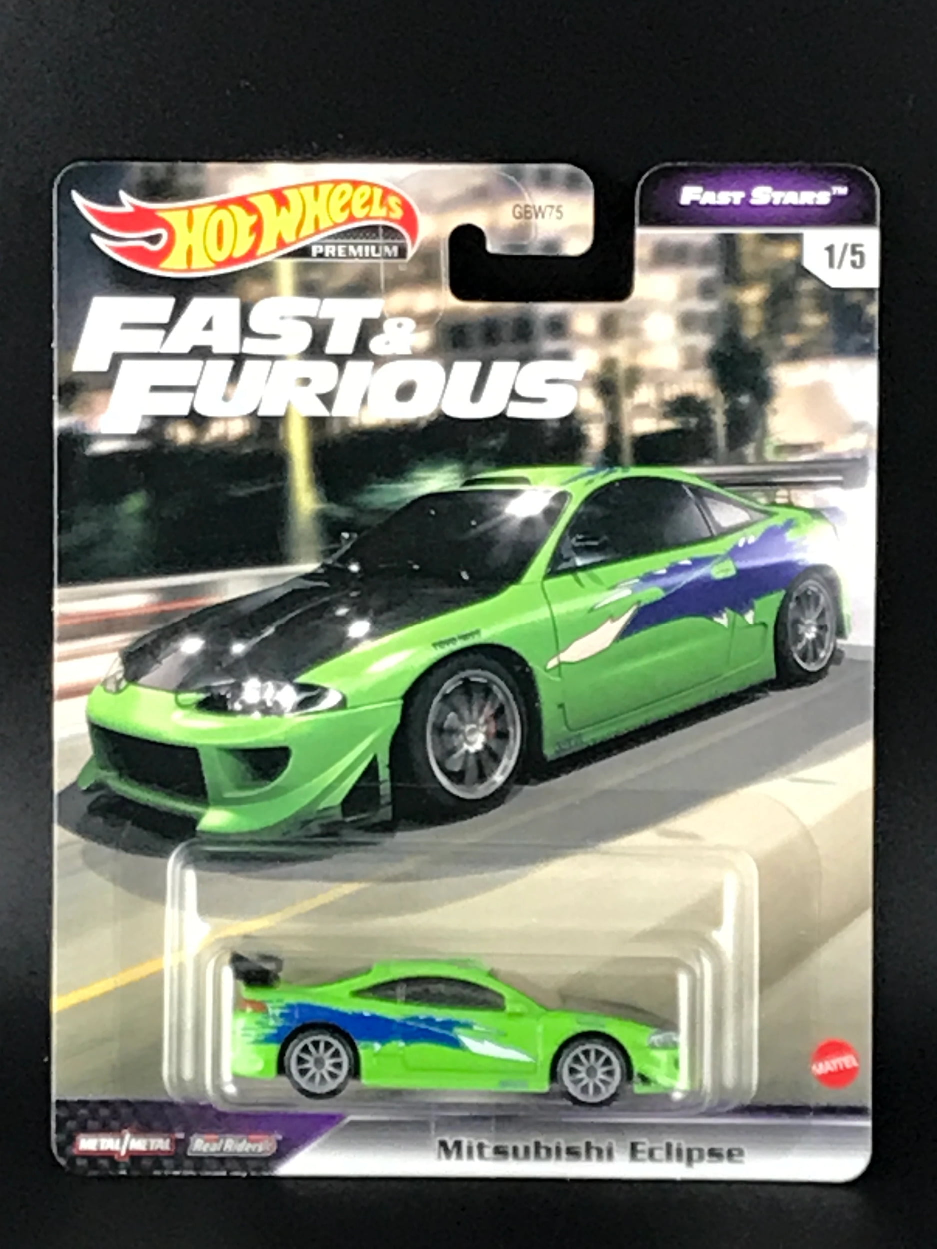 Hot Wheels Compatible 95 Mitsubishi Eclipse Green 2/5 Premium 2019 Real Riders Fast & Furious Series 1:64 Scale Collectible Die Cast Model Car