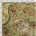 thumbnail image 3 of Soimoi Asian Paisley Print, Poly Taffeta Fabric, Decor Sewing Fabric by The Yard 56 Inch Wide, Decorative Fabric for Outdoor Upholstery, Umbrellas and Home Accents, Olive Green, 3 of 5
