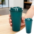 thumbnail image 2 of 1 Pc Reusable Coffee Cups with Lids 475ml Travel Cups Plastic to Go Coffee Mug with Lid Tumblers Travel Mug for DIY Hot Cold Drink Party Favors, Blackish Green, 2 of 9