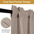 thumbnail image 6 of XWZO Semi Sheer Faux Linen Privacy Curtains for Bedroom Living Room, Rod Pocket Curtain Drapes, 2 Panels, 52 W x 54 L, Khaki, 6 of 6