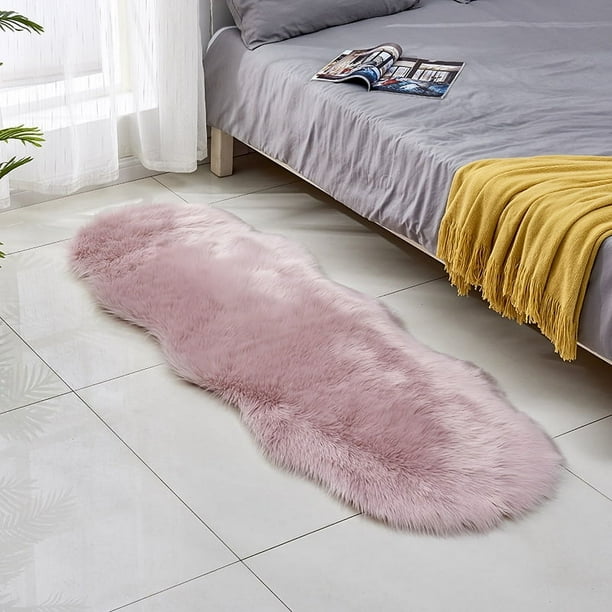 Cojín de sofá de lana de imitación, alfombra de felpa, alfombra para dormitorio, sala de estar, alfombra para el suelo, alfombra para la mesita de noche