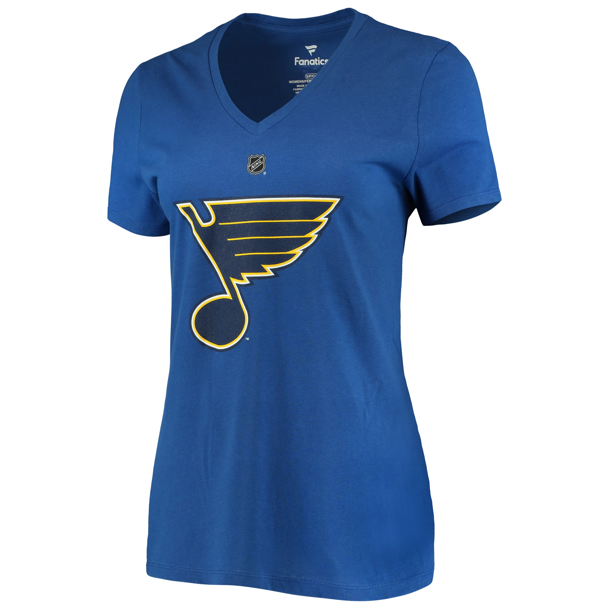 Women's Fanatics Branded Jordan Binnington Blue St. Louis Blues Team Authentic Stack Name & Number V-Neck T-Shirt - image 2 of 3
