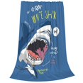 thumbnail image 2 of Fotbe Great White Shark Manta de Franela Acolchonada con Estampado, Súper Suave y Esponjosa, Extra Grande para Sofá, Cama, Uso Todo el Año-60"x50", 2 of 7