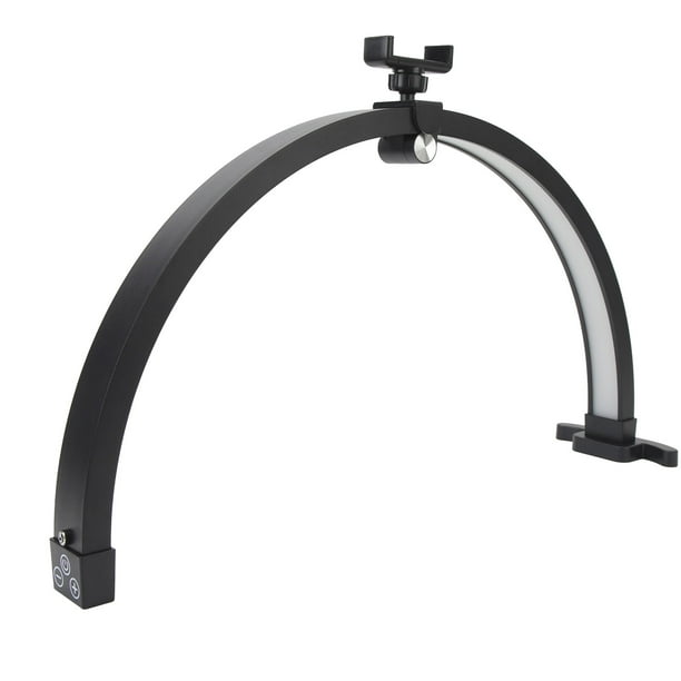 Lámpara De Escritorio De Uñas De 22 Pulgadas De Media Luna, Lámpara Plegable De 20W Cabeza Táctil Lige LED Light Con Abrazadera De Teléfono Y Base Ligera Adecuada Para