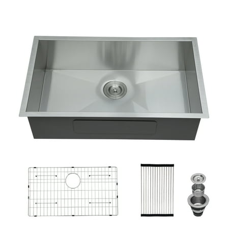 30 Inch Undermount Sink - 30"x18"x9" Undermount Stainless Steel Kitchen Sink 16 Gauge 9 Inch Deep Single Bowl Kitchen Sink Basin