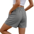 thumbnail image 5 of Riecok Walking Shorts for Women with Pockets Summer Elastic Waist Drawstring Linen Shorts Striped Clothes, 5 of 7