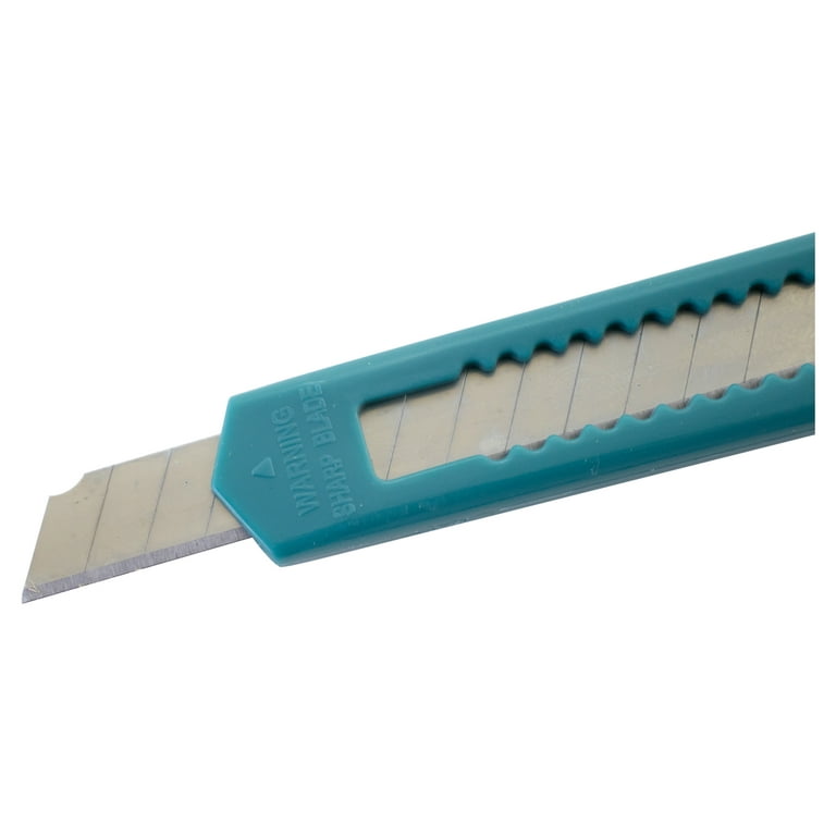 MotoProducts Turquoise Blue Small Retractable Utility Knife Wholesale 5  inch Manual Lock Box Cutter Snap Off Blade