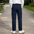 thumbnail image 5 of Nugftut Cargo Pants for Boys, Multi‑Pockets Elastic Waist Casual Outdoor School Pants for Boys,Navy,Sizes 7-8, 5 of 8