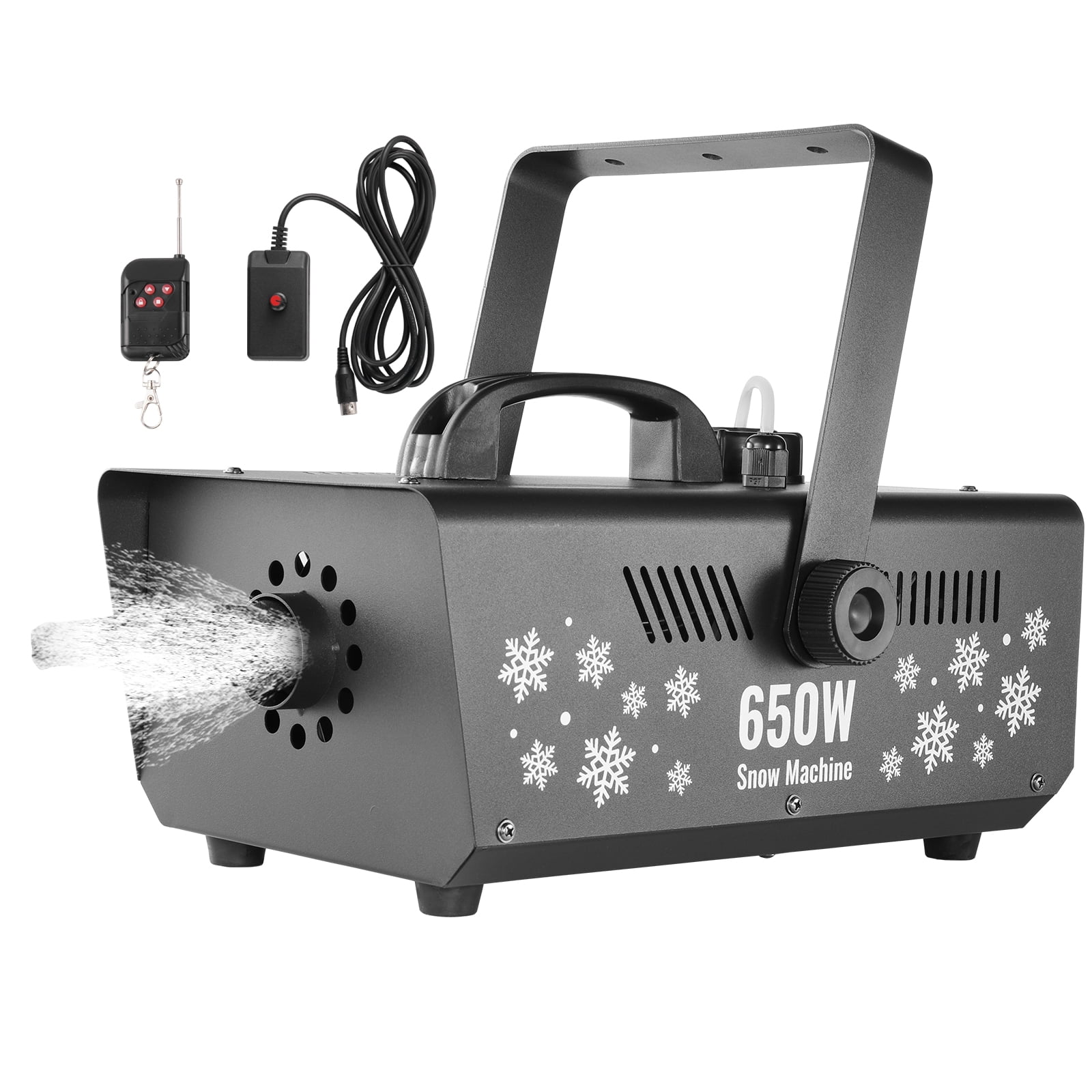 KFFKFF Snow Device, 650W, Portable/Mountable Snow Creation Equipment, Wireless Control Indoor Snowflake Producer with 1L Reservoir, Proficient Output Imitation Snow Creator for Festive Occasions