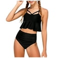 thumbnail image 1 of adviicd Girls Bikini Girls' 2 Piece Knot Front Ruched Triangle Bikini Swimsuit(Bronze,7-8 Years), 1 of 9