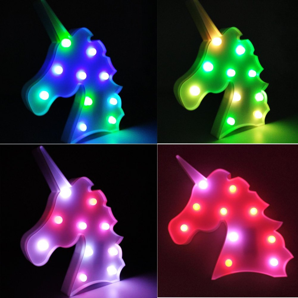Colorful Unicorn Light,Changeable Night Lights Battery Operated Decorative Marquee Signs Rainbow LED Lamp Wall Decoration for Living Room,Bedroom ,Home, Christmas Kids Toys - image 4 of 7