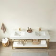 thumbnail image 4 of Funes 72" Double Sink Bathroom Vanity in Brushed Gold Frame White Top No Mirror, 4 of 8